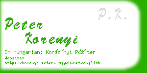 peter korenyi business card